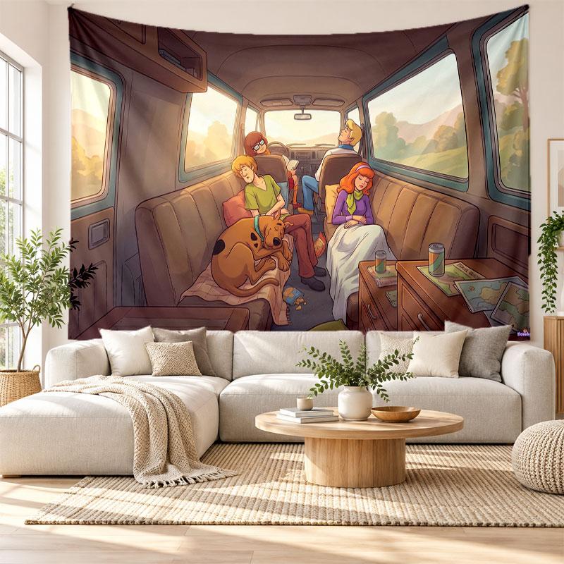 Scooby-Doo Wall Tapestry Home Decor Hanging Cloth Art Background Tapestry for Bedroom