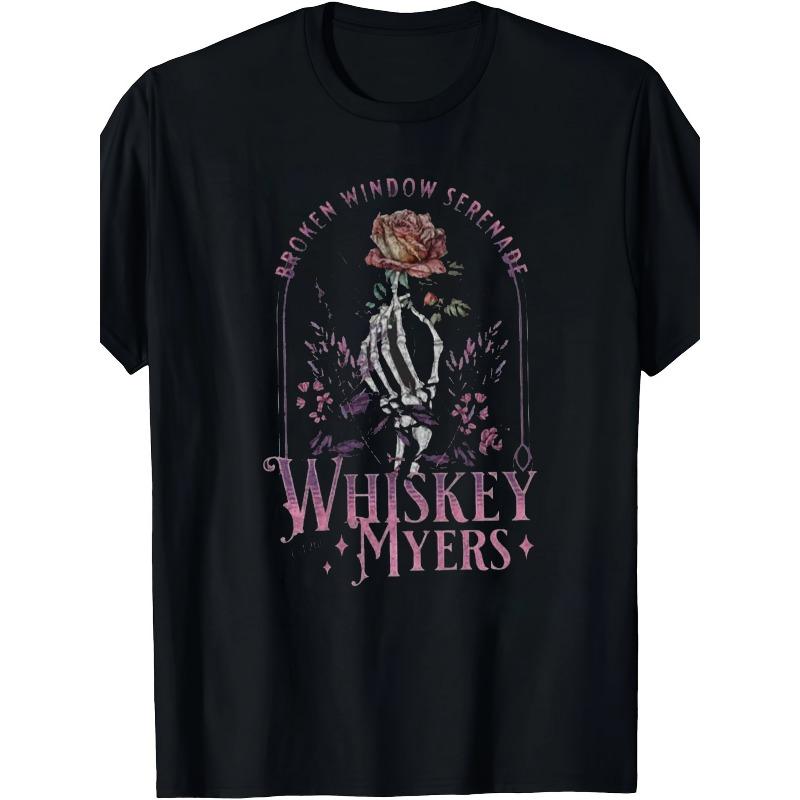 

European sizes Wisky Mills Graphic T-Shirt -Soft and Breathable, Men s Casual Summer T-Shirt 4XL