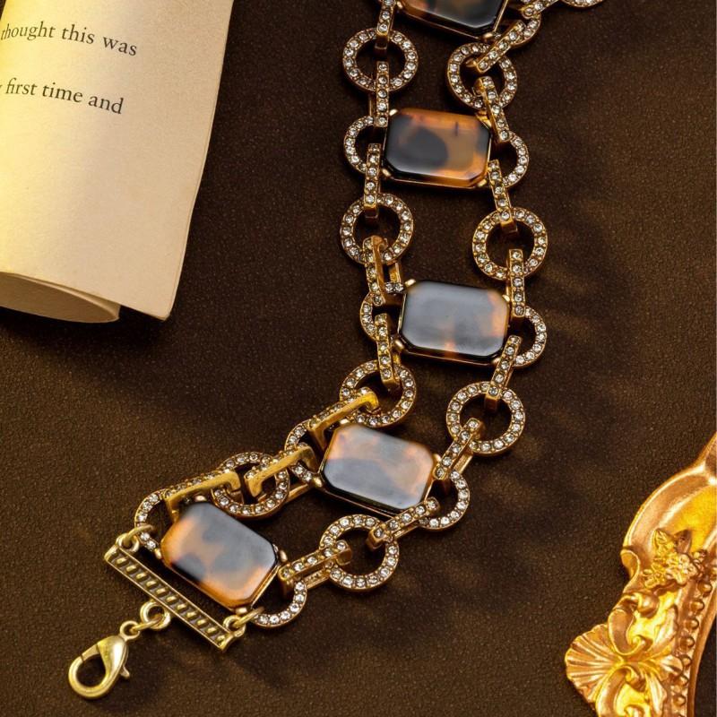 Vintage Studded Circular Chain With Light Luxury Temperament High-end Feel Palace Style Bracelet