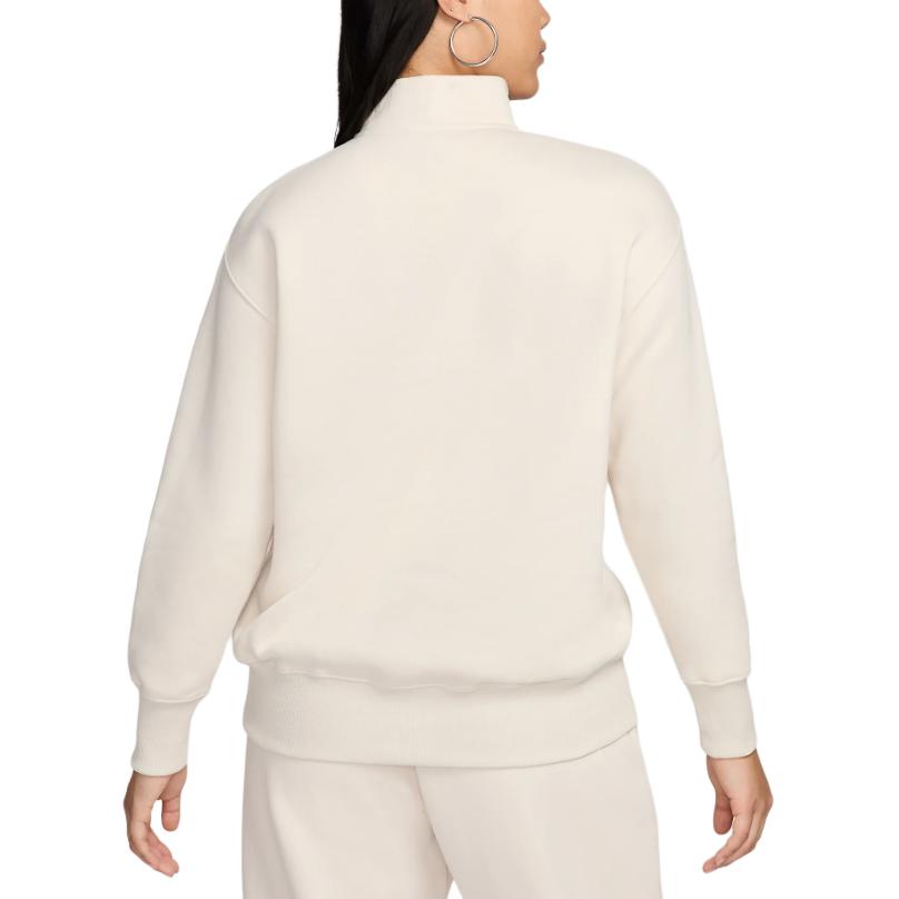 Nike Sportswear Phoenix Fleece Logo FW24 Outdoor Casual Sports Pullover Long Sleeve Jacket Women Jackets Off-White FV7680-104