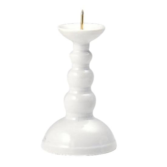 New White Candle Holder [3 inches]  Buddhist Altar Supplies, Home Memorial Supplies, Urn Use