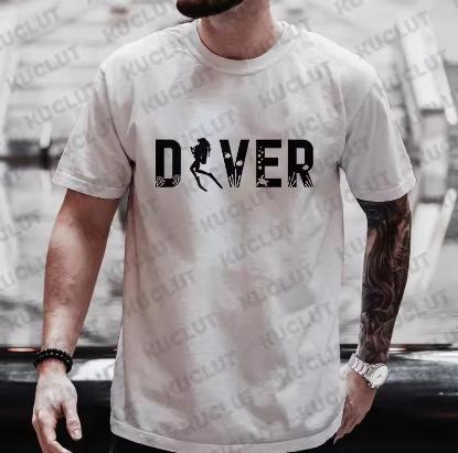 Diver 200 Bar Funny T-Shirt Men Summer Summer Wide Array Shirt Short Sleeve Streetwear Top