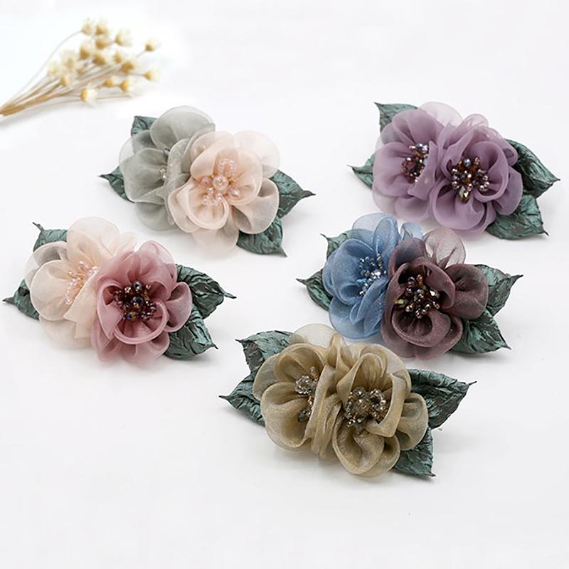 

Корейская заколка для волос, простой хвостик в форме цветка, пружинный зажим, головной убор с цветком, украшения для женщин, аксессуары для волос