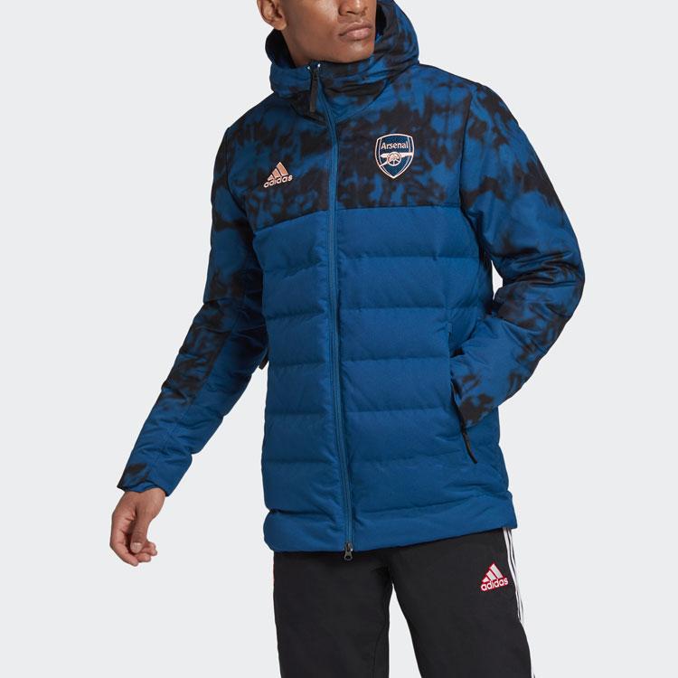 Adidas Arsenal Football Sports Long Sleeve Down Jacket Men Outerwear Blue FQ6931