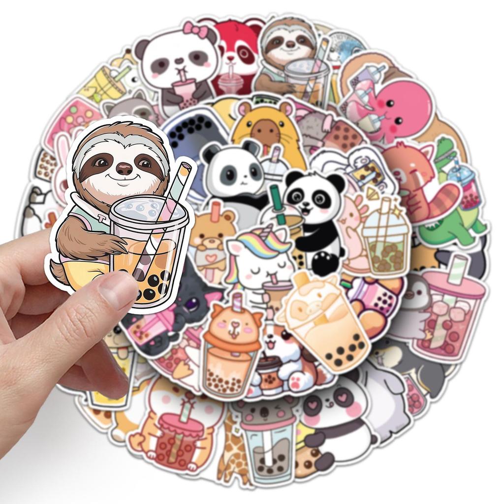Cute Cartoon Pet Stickers - 50 Waterproof Sheets for Laptop & Notebook Decoration