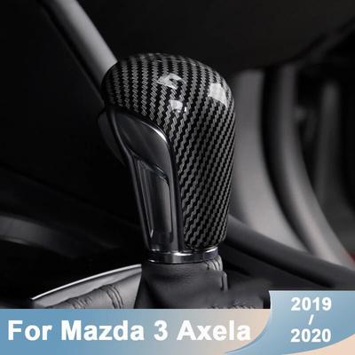 Κάλυμμα κουμπιού αλλαγής ταχυτήτων αυτοκινήτου από ανθρακονήματα Αυτοκόλλητο με λαβή αλλαγής ταχυτήτων για Mazda 3 Axela CX-30 CX30