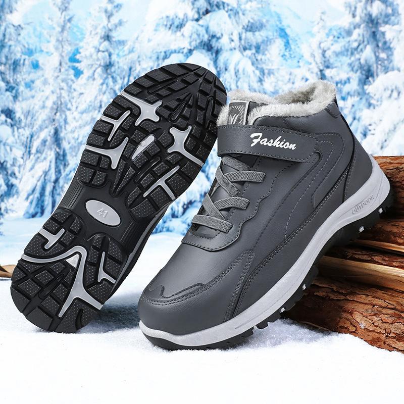 Snow Boots Men's New Winter Warm Velcro Cotton Shoes Piled Thickened Non-slip Northeast Old Beijing Men's Shoes