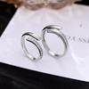 Banyan Tree S925 Silver Mobius Couple Rings - Korean Geometric Design