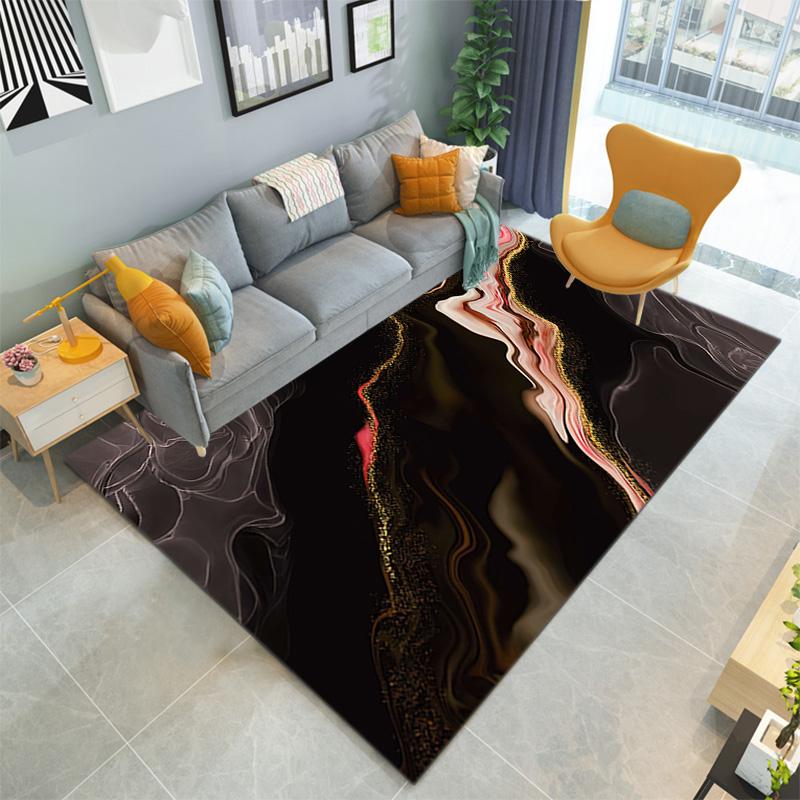 1PC Marble texture printed Carpet Rug for Living Room Bedroom Home Sofa Decoration,Non-slip Floor Mat Floor mat