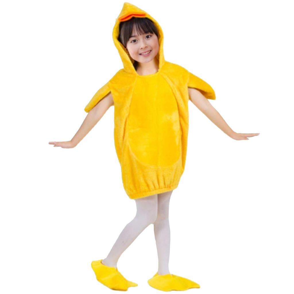 [sac taske] Chick Cosplay Bird Kigurumi 3-Piece Set for Kids, Halloween Costumes, and Recitals (110cm)