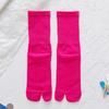 Colorful Cotton Split-Toe Socks: Japanese-Style Mid-Calf Toe Socks for Women, Perfect for All Seasons and Flip-Flops