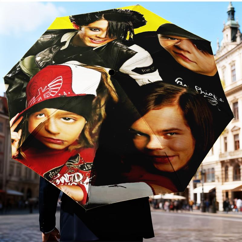 Music Band Tokio Hotel Umbrella Folding umbrella, automatic umbrella 8-Frame for Travel, camping Use Gift for Halloween Christmas