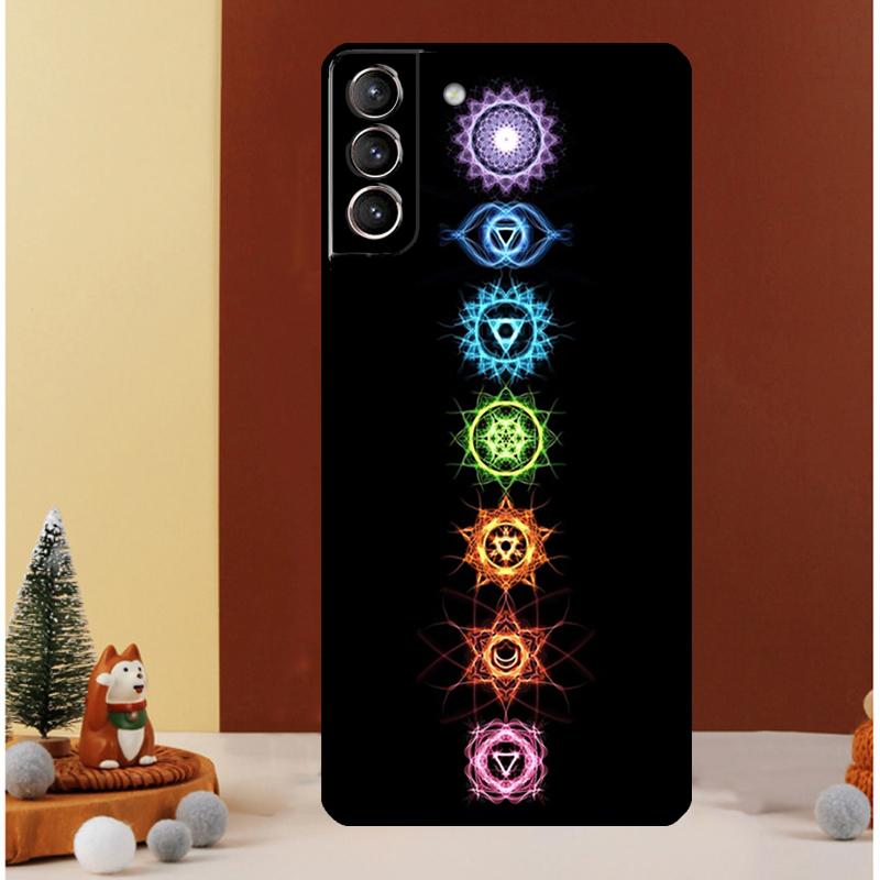Mandala Chakra Yoga Case For Samsung Galaxy S22 S23 S24 Ultra Note 20 10 Plus S8 S9 S10 S20 FE S21 FE Cover
