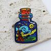 Starry Sky Cartoon Bottle Brooch: Cute Abstract Backpack/Clothes Pin Badge Accessory