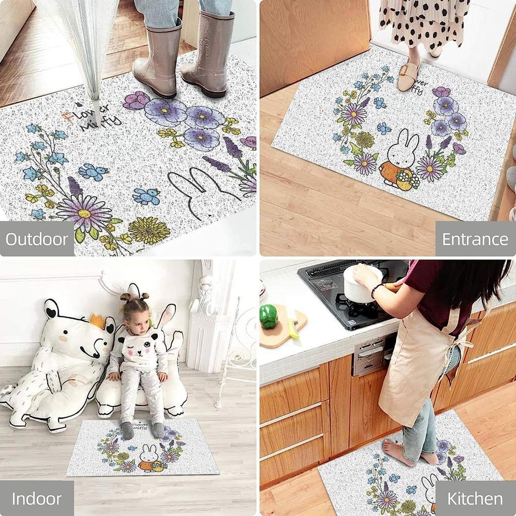 Miffy entrance and fully suitable for commercial and home PVC coil mat, stylish, non-slip, washable, quick-drying, absorbent, washable. Fluffy,