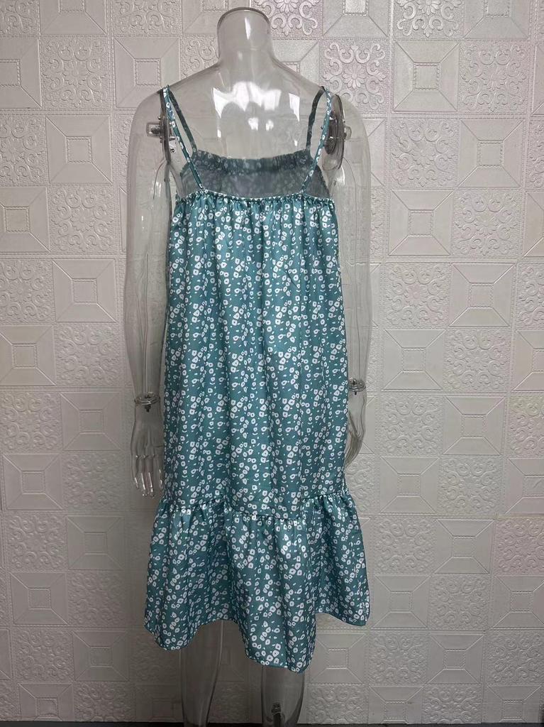 2025 Summer Pastoral Style Floral Sleeveless Camisole Dress