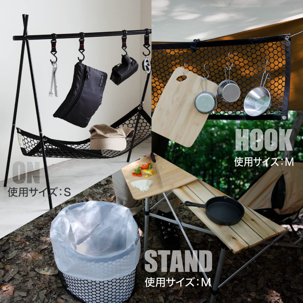 Alphax AWAT Multi-Mesh Small Sandbag Stand with 10 Sandbags, Hanging Storage, Firewood Storage Bag, Sandbag Stand, Outdoor, 30 x 70 cm, AP-439103