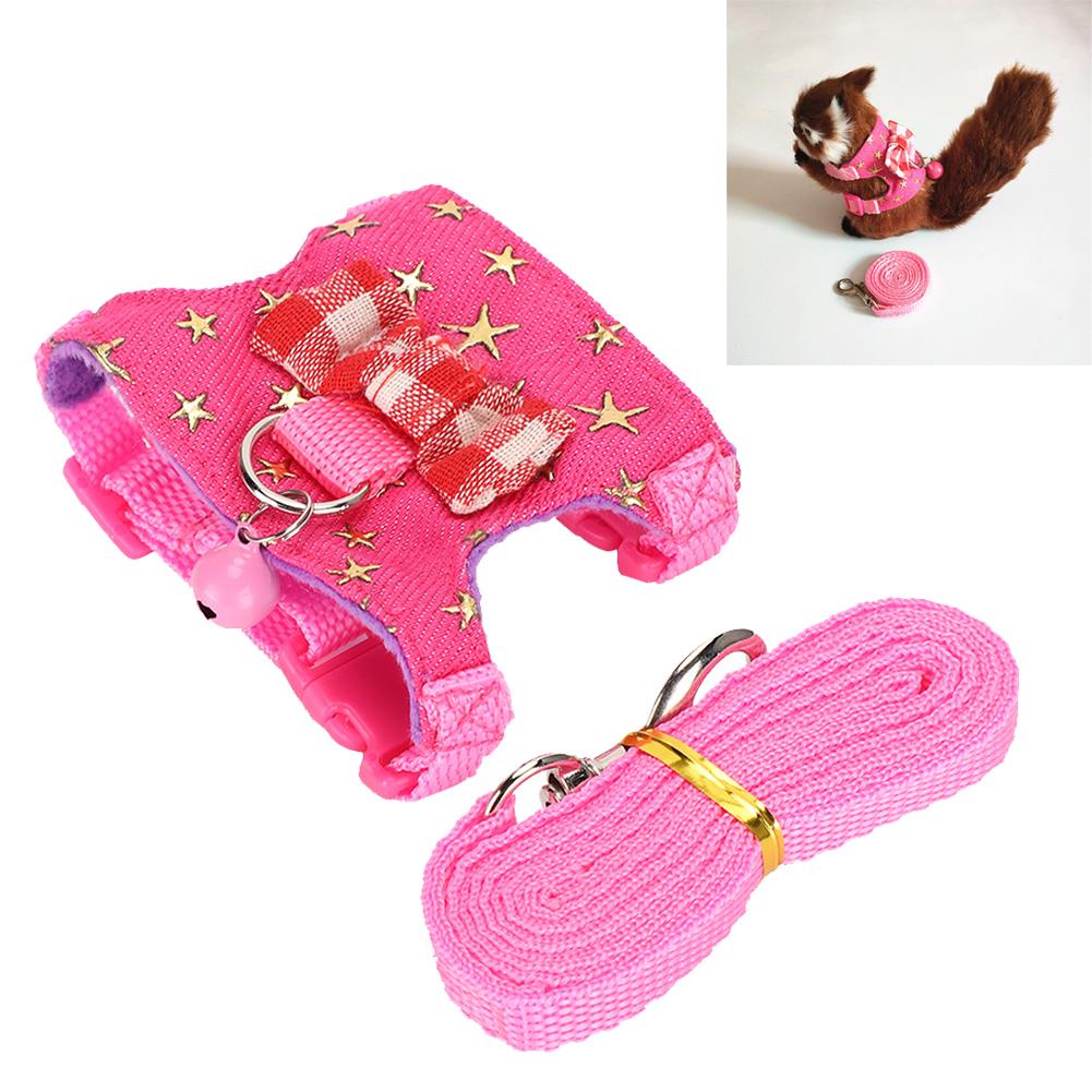 Small Animal Walking Harness Vest Leash Set Outdoor Chest Strap for Ferret Chinchilla Squirrel Pet Supplies