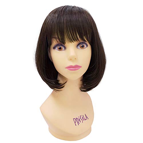 Priscilla Hat Wig, Bob, BO-02, Heat-Resistant, TCK, Chocolate Black
