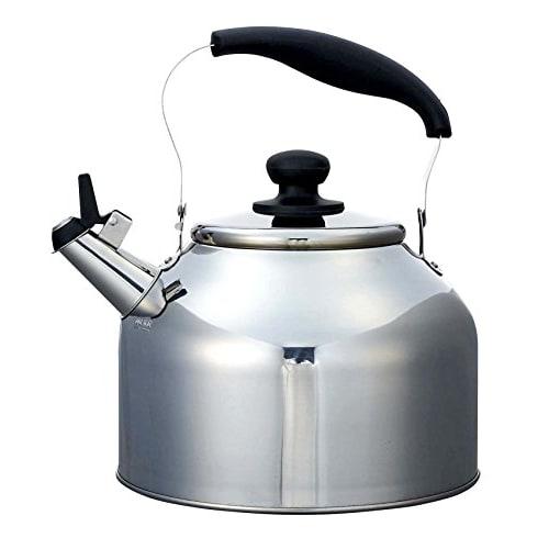 Pearl Metal Whistling Wide-Mouth Kettle, 5.0L, Induction Compatible, Stainless Steel, Daytona Plus, HB-7353