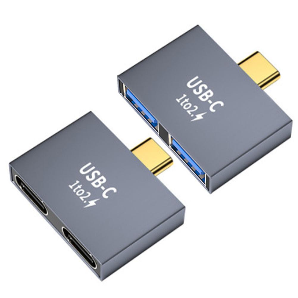 2 In 1 Type-C USB3.0 Hub Docking Station Male Type-C Computer Splitter Female 10Gbps For Laptop O9B4
