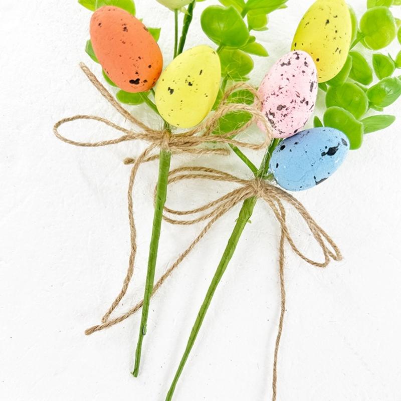 Easter Tree Branch with Colorful Eggs Flower Arrangement Twigs Picks Home Holiday Vase Ornament Spring Party Decoration
