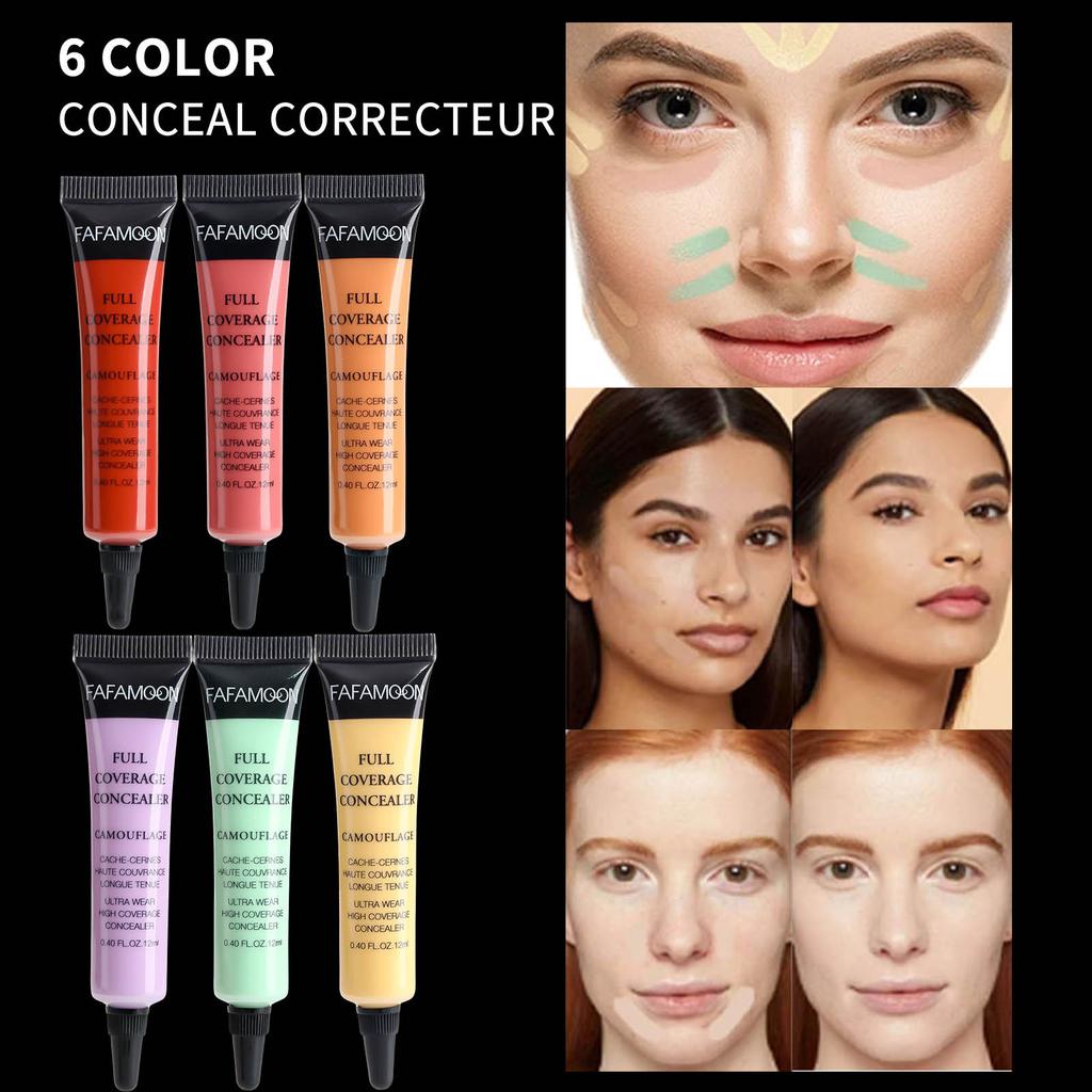 6 Colors Matte Liquid Concealer Brightens Skin Tone Full Coverage Foundation Dark Eye Circles Concealer Oil Control & Waterproof