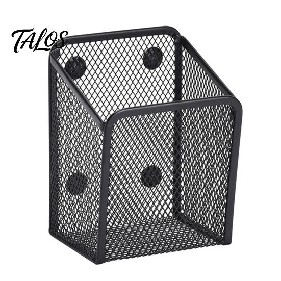 File Cabinet Organizer Black Mesh Pencil Cup Holder Large Capacity Multipurpose Pen Magnetic Makeup Brush Metal Desk