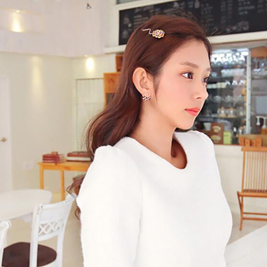 1 Pair Women Earrings Attractive Jewelry Gift Mini Women Rhinestone Ear Studs for Wedding