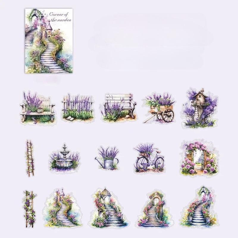 30 Sheet Beautiful Garden Themed Stickers Elegant Garden Scenes for Hand Account Decoration Scrapbook Collage