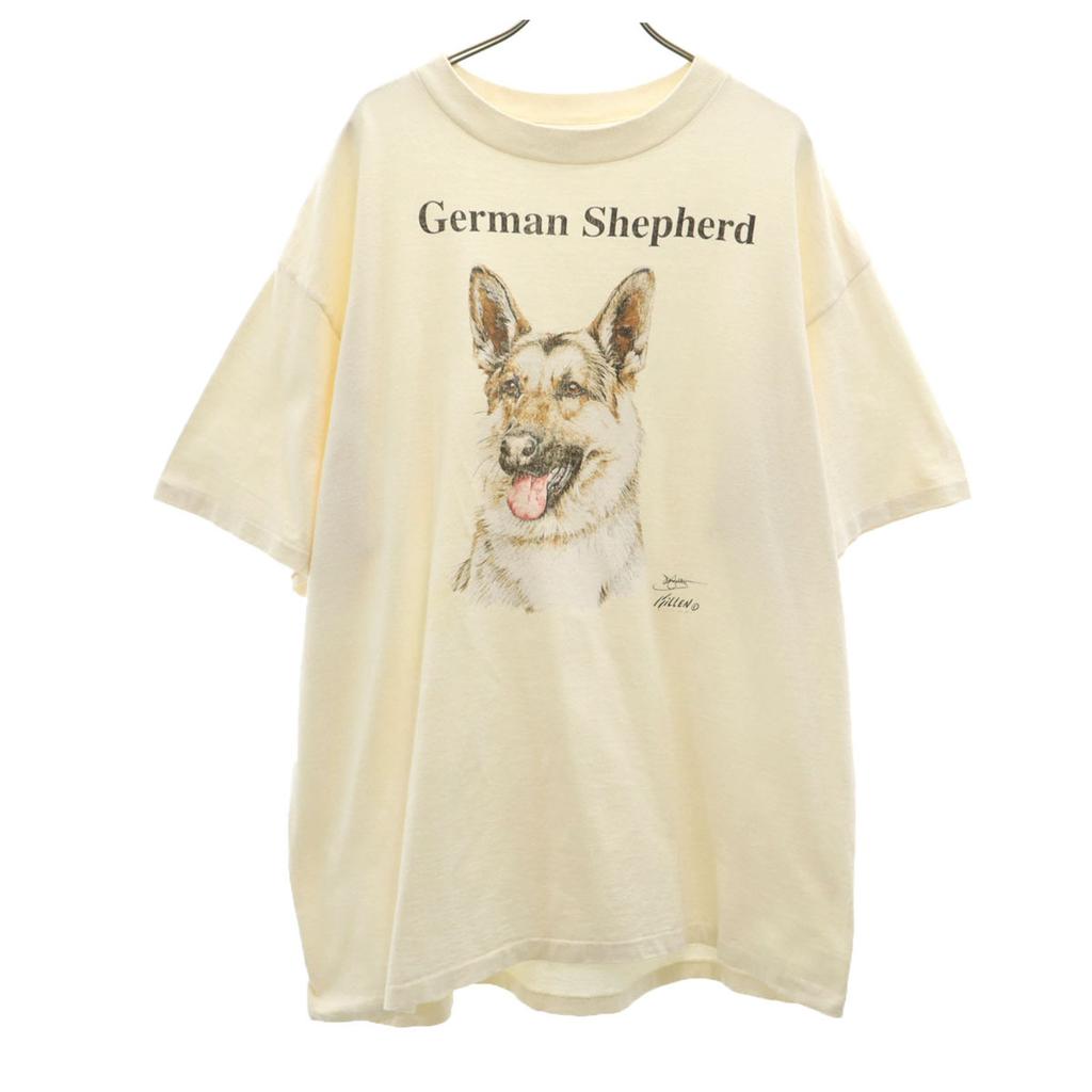 Delta 90s Made In USA Old German Shepherd Print Short Sleeve T-shirt Men's Used