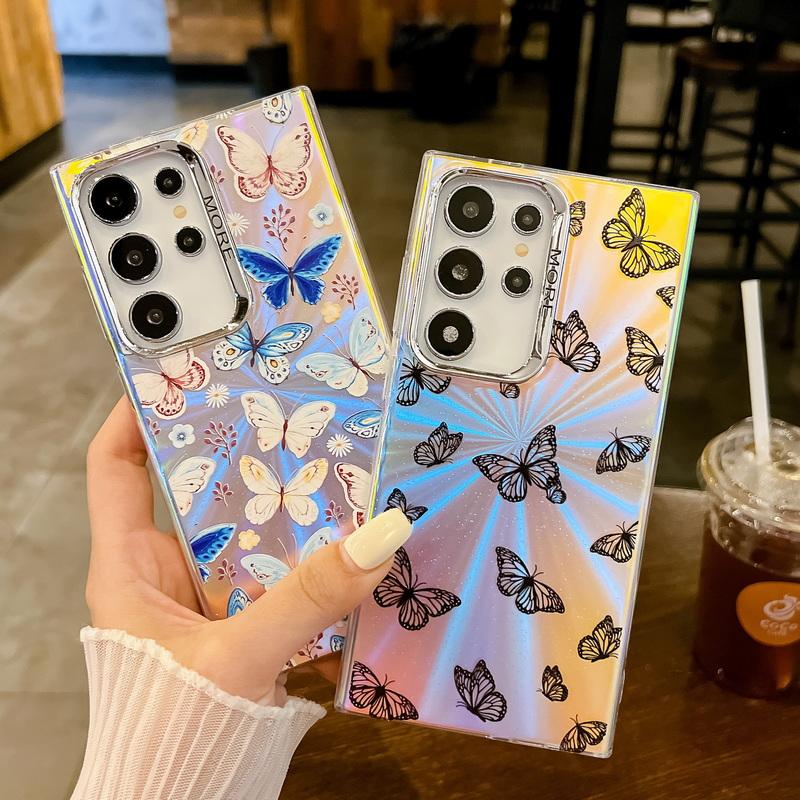 

Модный красивый чехол-бабочка с лазерным принтом для Samsung S24 Plus S23 FE S22 Ultra A55 A54 A35 A34 A25 A15 A14, роскошный противоударный чехол для телефона Samsung S24