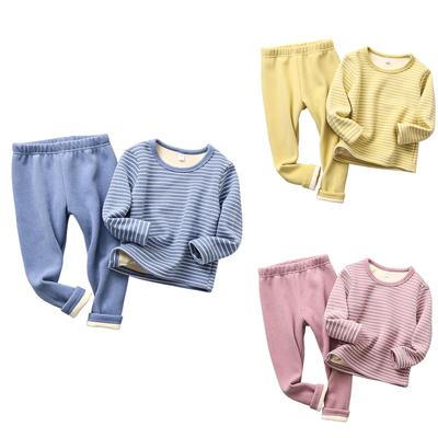 Children's  Fleece-Lined Thermal Underwear Set,  Seamless Clothes, Suitable For Medium And Large Children