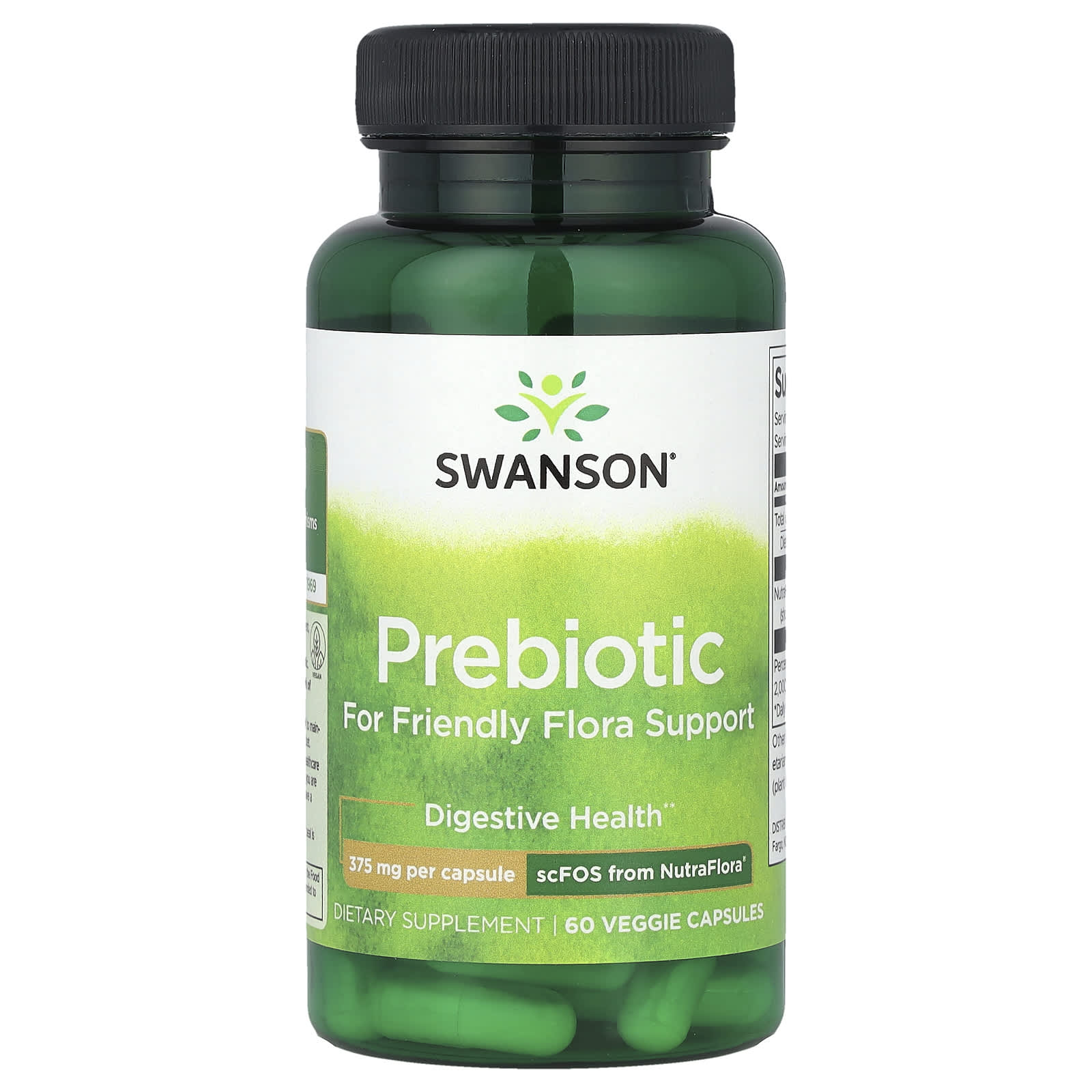 

Swanson, Flora-Friendly Prebiotic, 750 mg, 60 Veggie Capsules (375 mg per capsule)