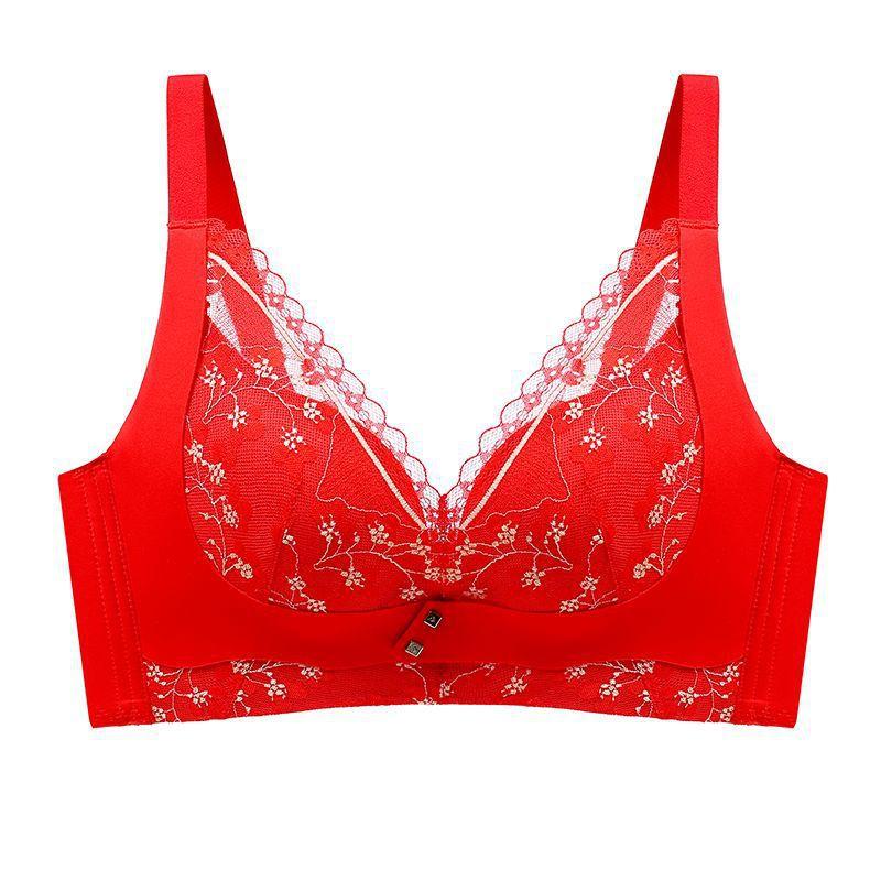 Lingerie Women's Sexy Large-sized Bra Lace Gathering Bra Top Support Adjustable Bra