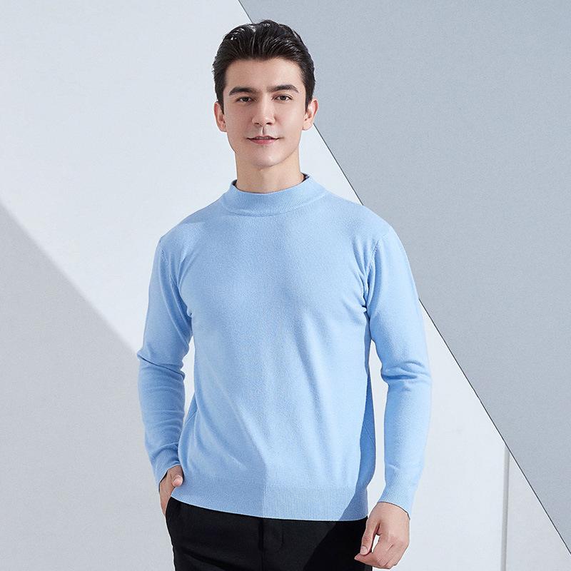 Saubere und elegante Sweatwear Herren Anti-Pilling Hochwertiger gestrickter Rollkragenpullover Slim Fit Langarm-Pullover Einfarbig Trend Herrenbekleidung