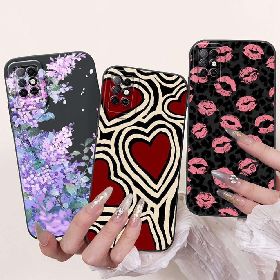 For Infinix Note 8i Note8 Back Cover On Infinix X6383 A692 Coque Funda Flower Butterfly Women Fashion Phone Case Liquid Silicone
