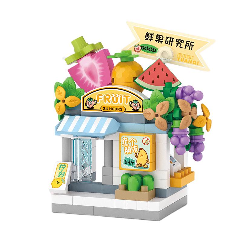 House Building Blocks Household Appliance Dessert Store Street View Snack Children's Toys Boys Girls Gifts Compatible With