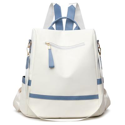 Sac à dos antivol pour femme, sac à dos de grande capacité avec contraste de couleurs, sac décontracté à la mode pour dames