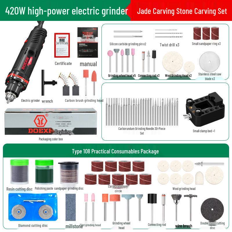 High-Power Electric Grinder & Polisher for Cutting, Jade Opening, Peeling, and Wood Carving
