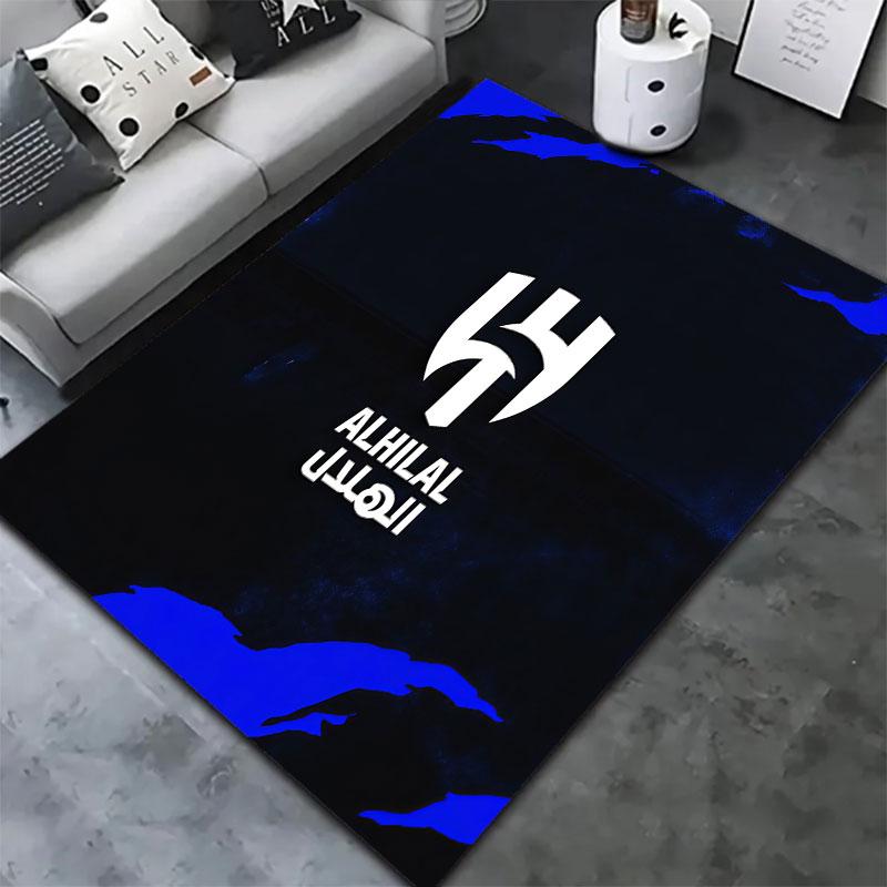 Tappeto Al-Hilal Saudi FC per Soggiorno Camera da Letto Casa Decorazione Divano, Tappetino Antiscivolo per Giochi Bambini