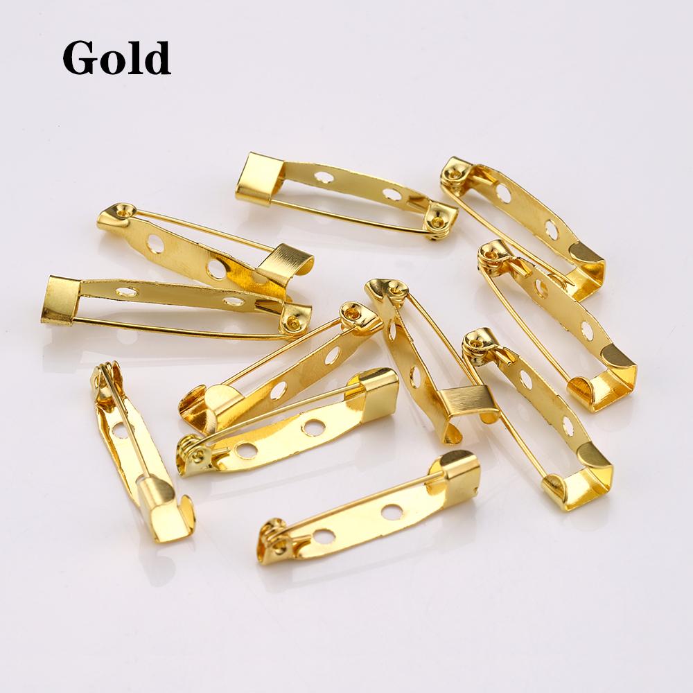 

50pcs 15-35mm Brooch Clips Pin Base Silver Gold Safety Pins Brooch Blank Base Settings for DIY Jewelry Making Findings Supplies 15mm золотой