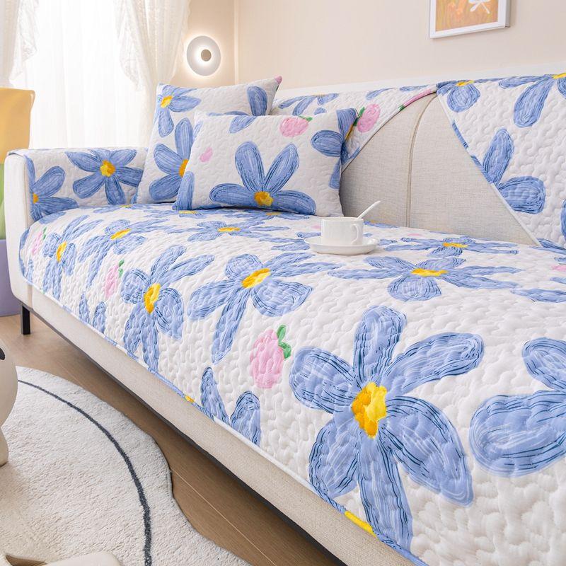 

Fabric Cotton Sofa Cushion Non Slip All Year Round Neutral Minimalist Modern Pure Cotton Thick Cushion All Wrapped Cover Cover Cover Scandinavian