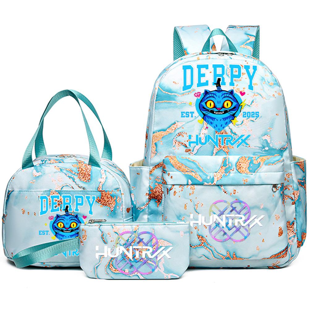 

3Pcs/set Anime Kpop Printed Backpack with Handbag Pencil Case for Teenager Student Girl Boy Bookbag Waterproof Travel Bag Mochila