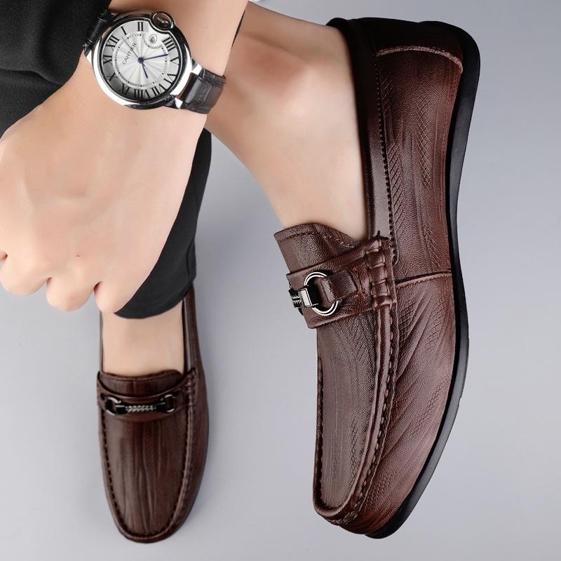 Fashion Classic Male Driving Shoes All-match Men's Dress Shoes Genuine Leather Men Casual Shoes New Slip on Formal Loafers Men Moccasins