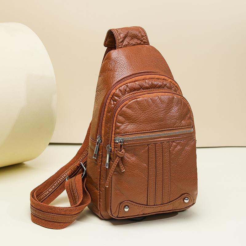 Women's Shoulder Bag PU Chest Bag Lightweight Travel Crossbody Bag