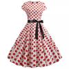 Women's Retro Print Dress Belt Evening Dress