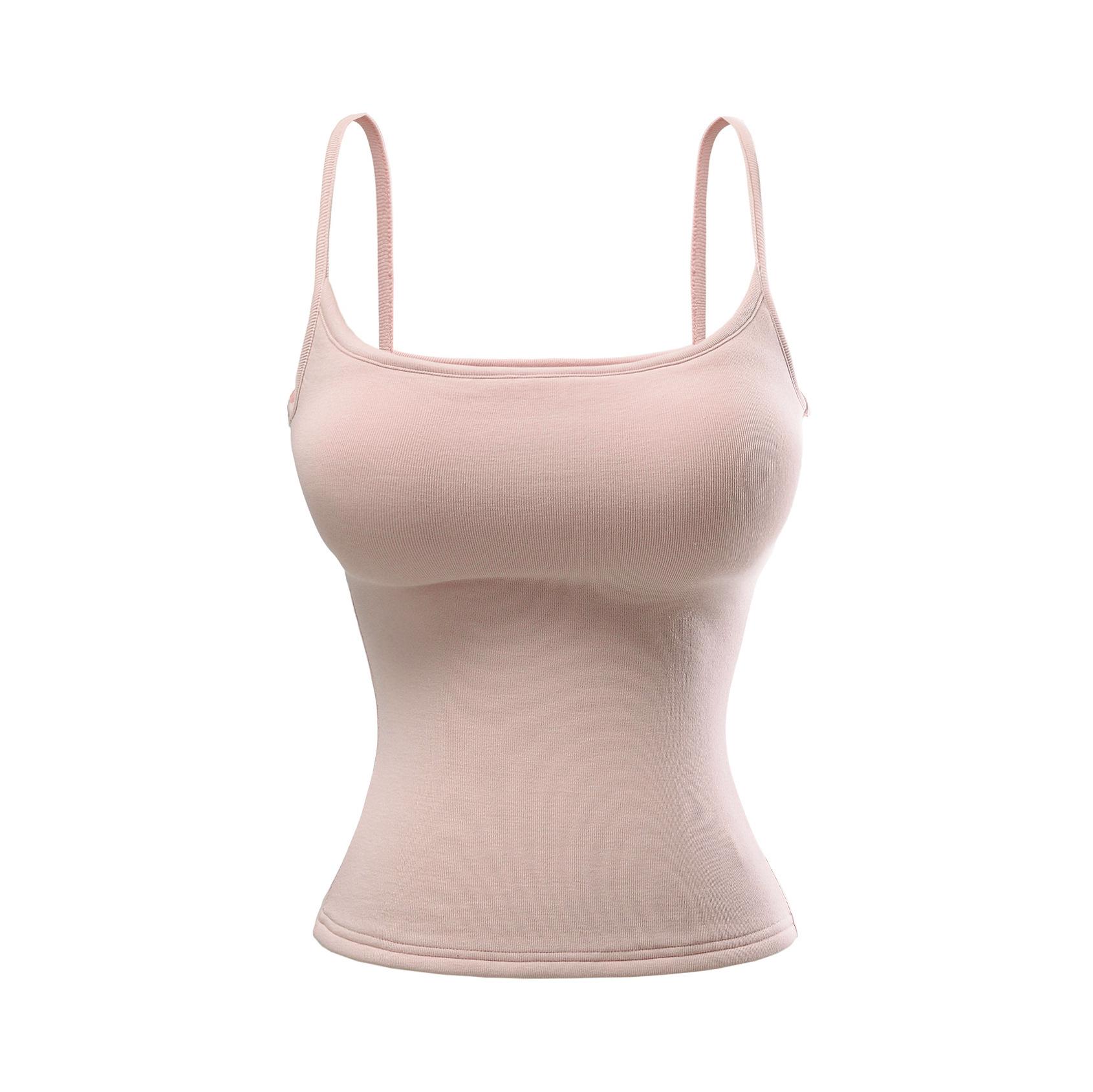 Women s Slim-Fit Detachable Brushed Camisole - Pure Desire Backless Sleeveless Base Layer for Autumn/Winter Large