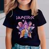 Children's Cartoon Print Crew Neck Fashion T-shirt Short Sleeve Cute Casual Comfortable T-shirt Girl