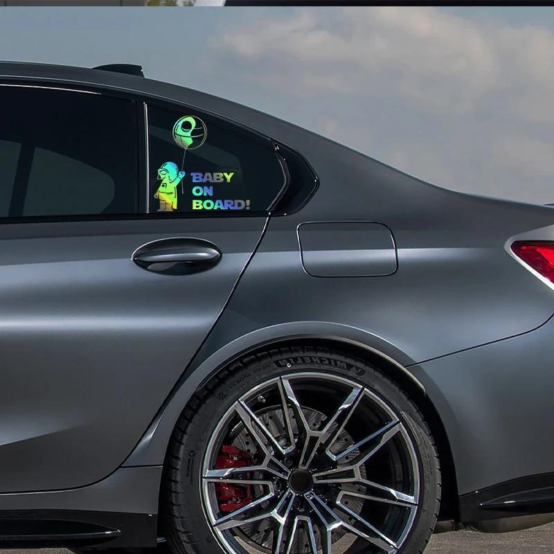 20*20CM Nette Astronaut Baby an Bord Kreative Auto Aufkleber Muster Autos Stoßstange Außen Zubehör Vinyl Aufkleber